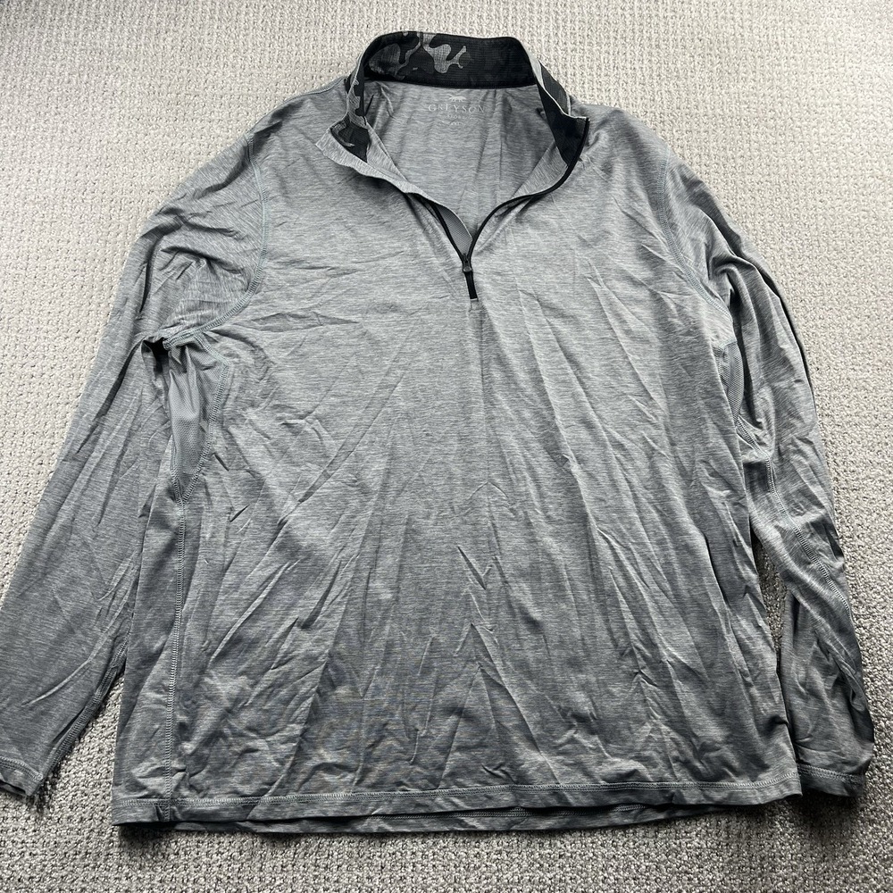 Greyson‎ Sport Pullover Mens XXL Quarter Zip Long Sleeve Camo Collar Golf Shirt